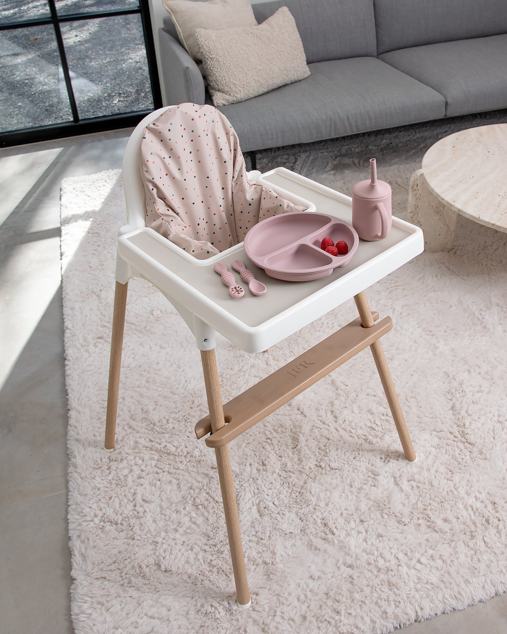 Fotstøtte til barnestol Ikea Antilop - Ash Wood