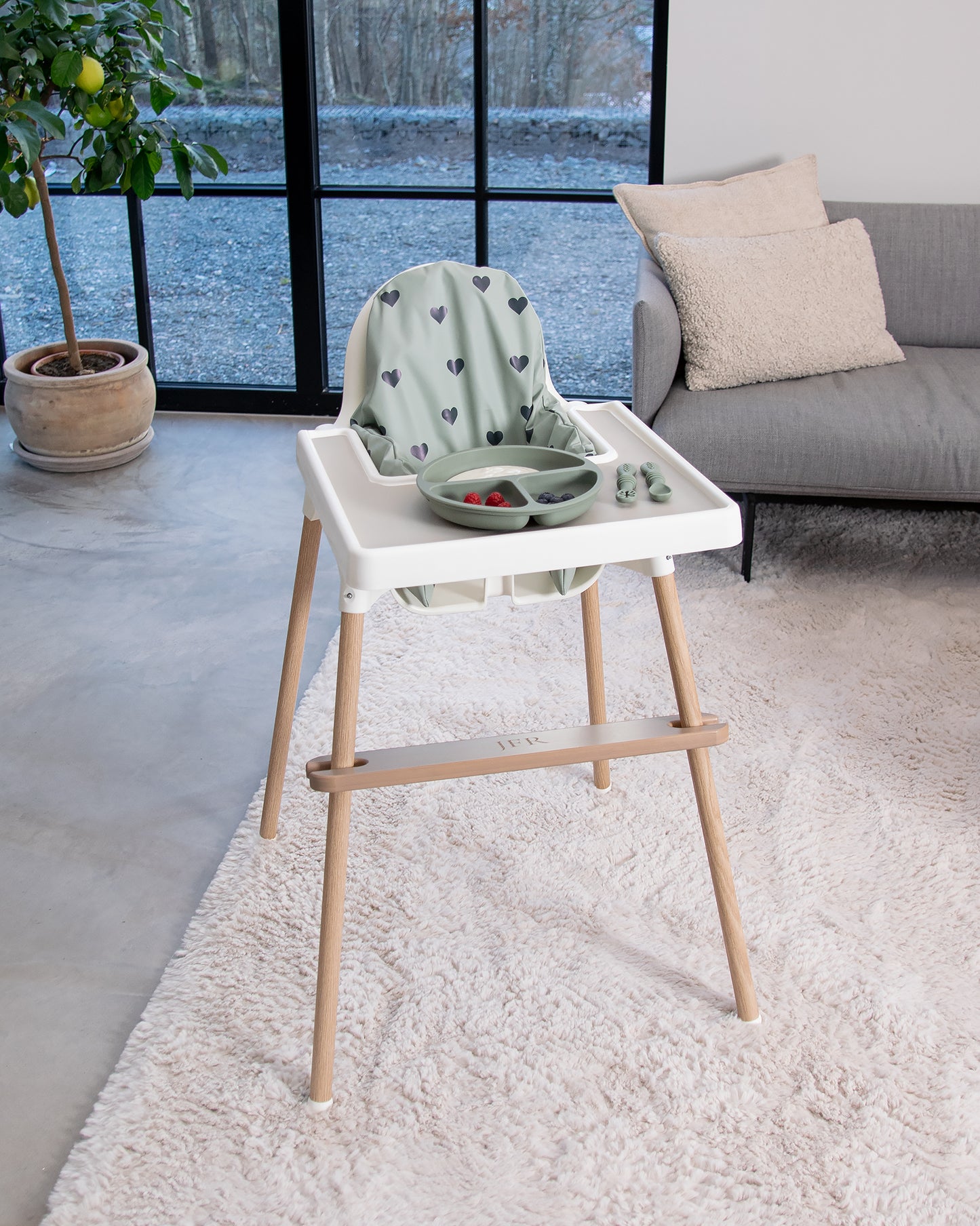 Sittkudde / Stolsdyna - Grönt med hjärtan - IKEA Antilop