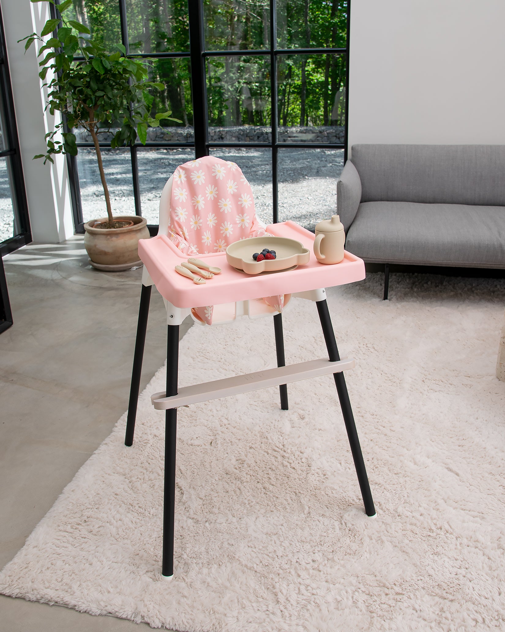 Pink Ikea High Chair Cover Full-cover Silicone Sleeve Pink