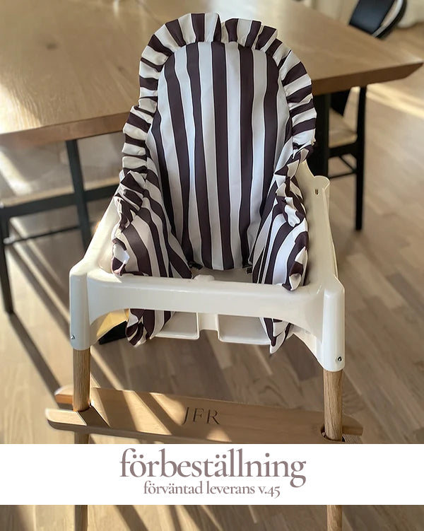 Pudebetræk med flæse til IKEA Antilop - Wide Brown Stripes