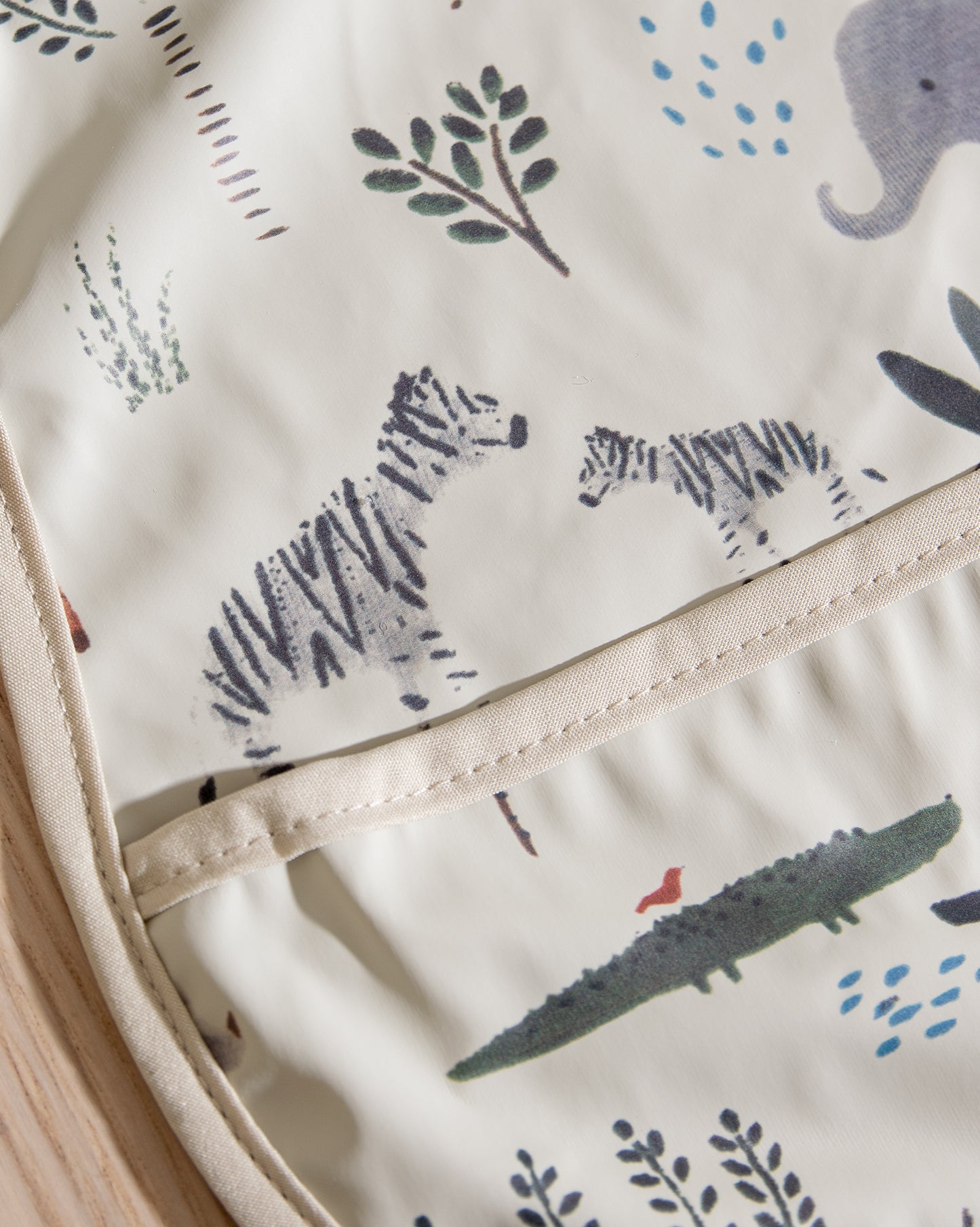 Avtorkbar/Vattentät Haklapp - Djungeldjur Beige