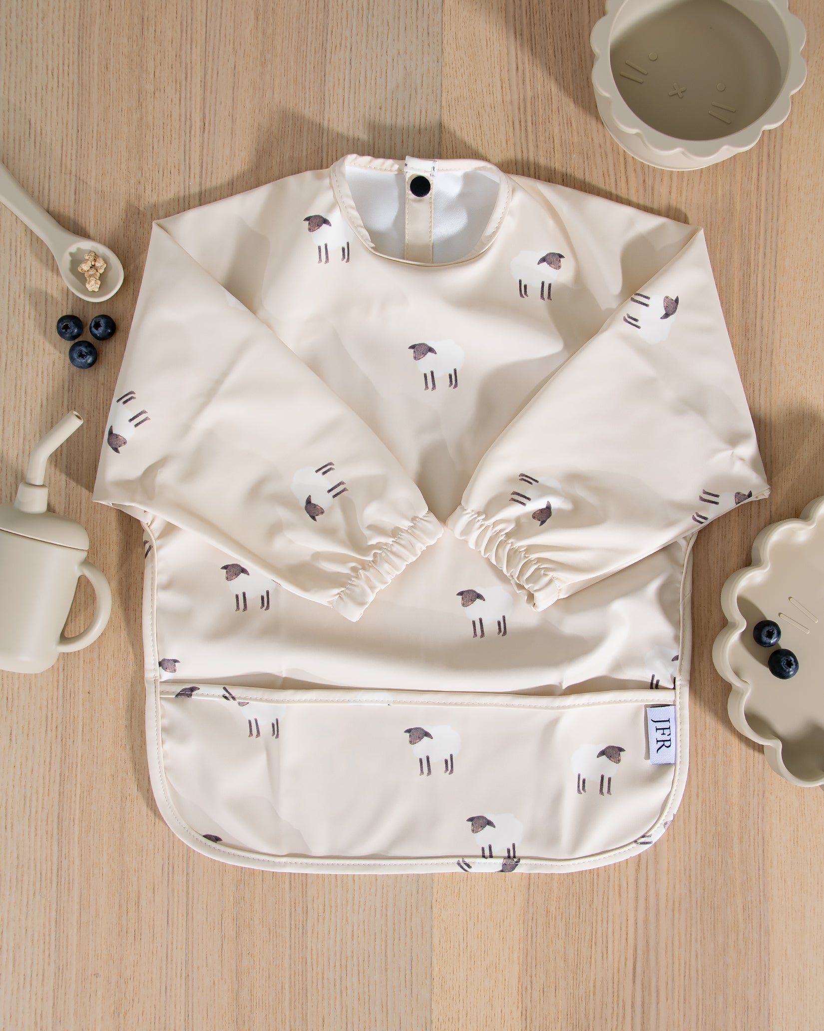 Långärmad Haklapp - Beige Lamm