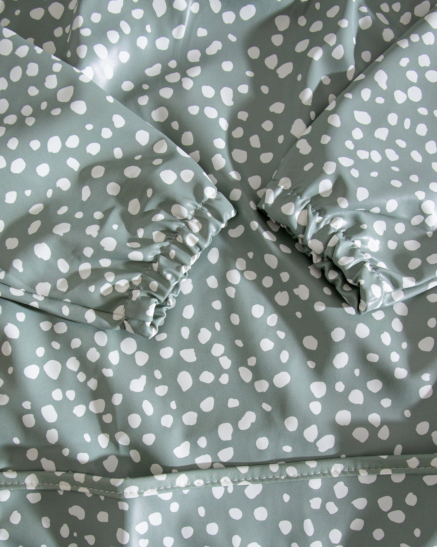 Pitkähihainen Ruokalappu - MiniPilkut Vihreä