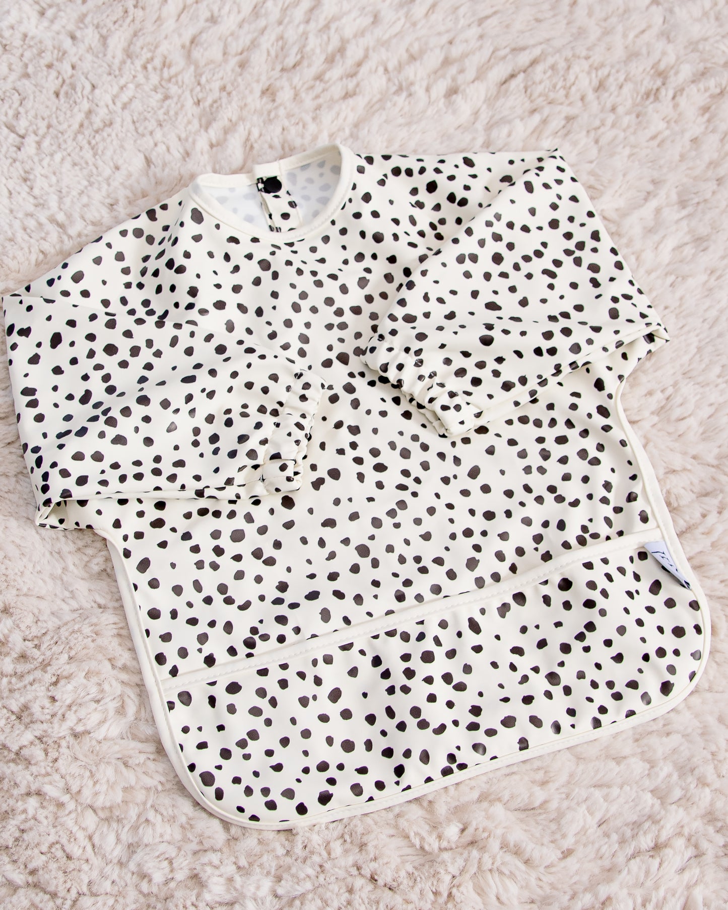 Pitkähihainen ruokalappu – Minipilkku Valkoinen