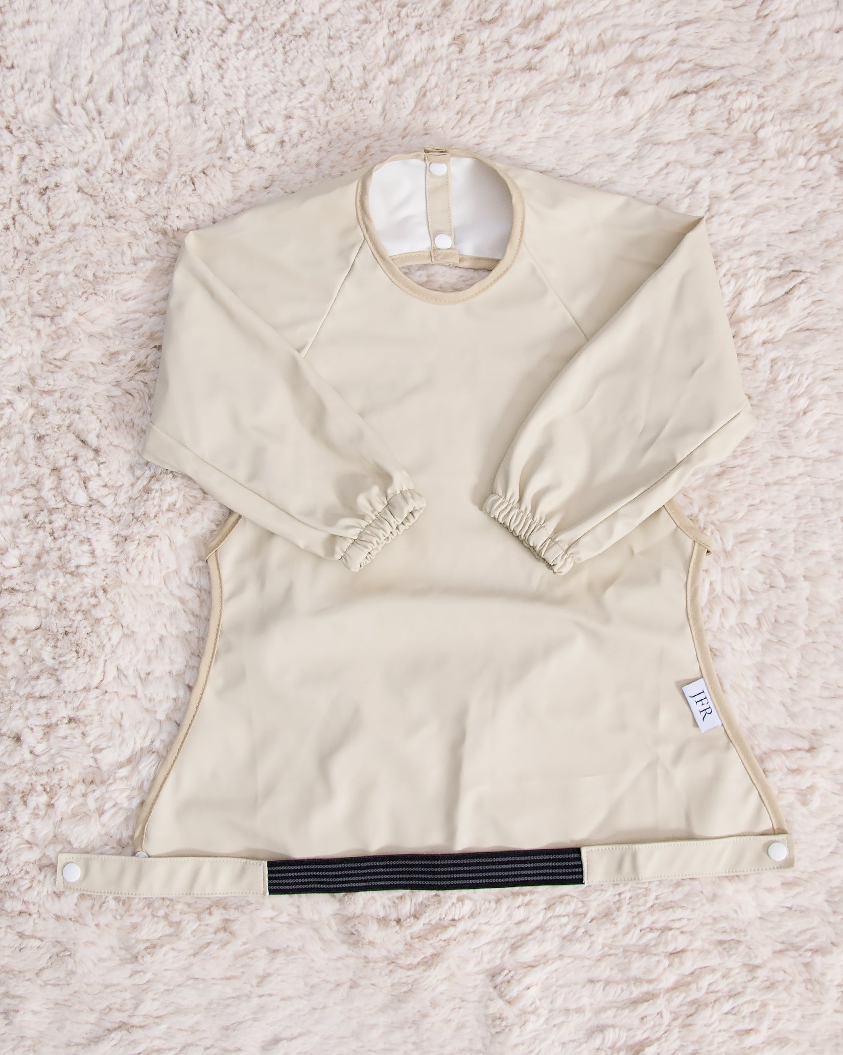 Langærmet hagesmæk med forklæde - Beige