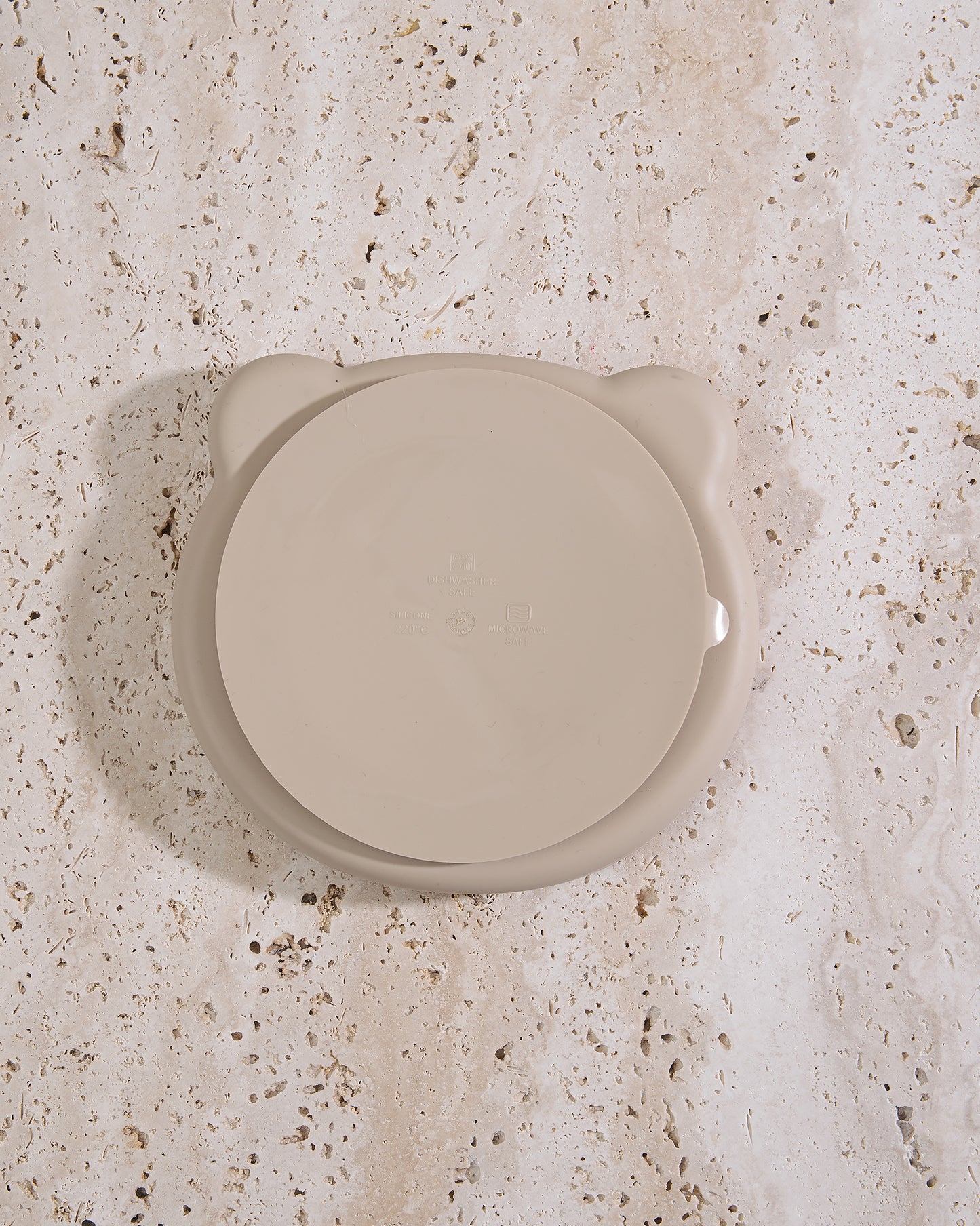 Tallrik björn i silikon- Beige