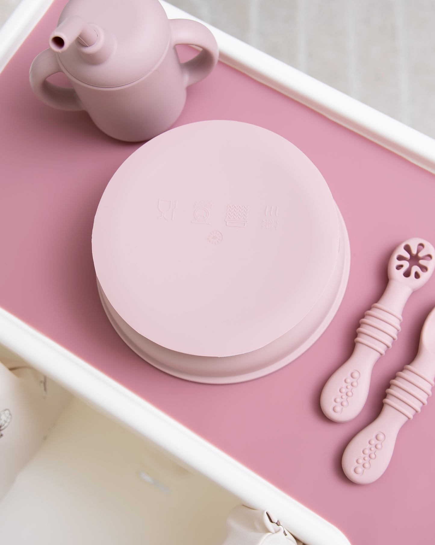 Børnetallerken/skål uden opdeling - Blush Pink