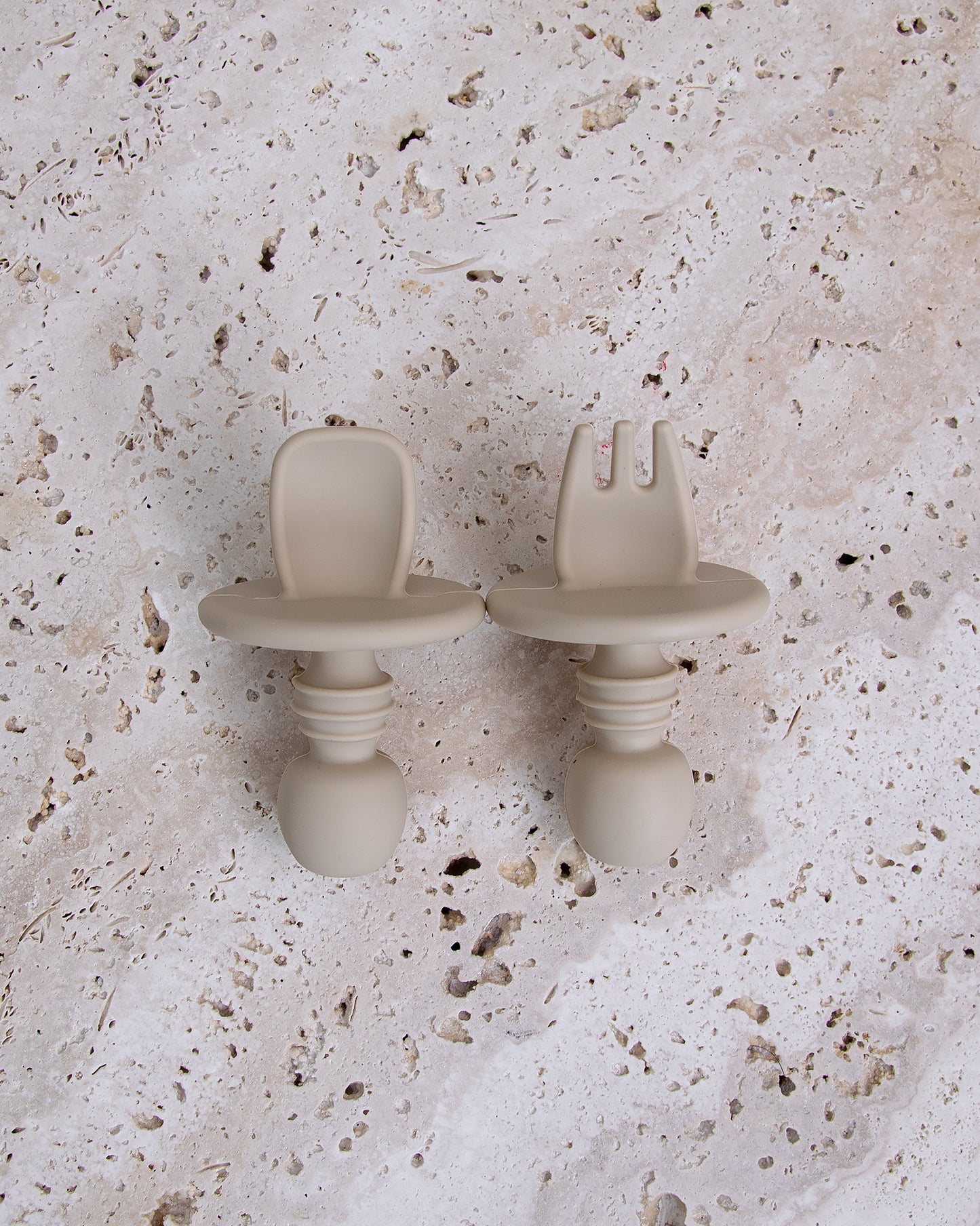 Pre-skje/Nybegynnerskje & gaffel - Beige (2 stk)