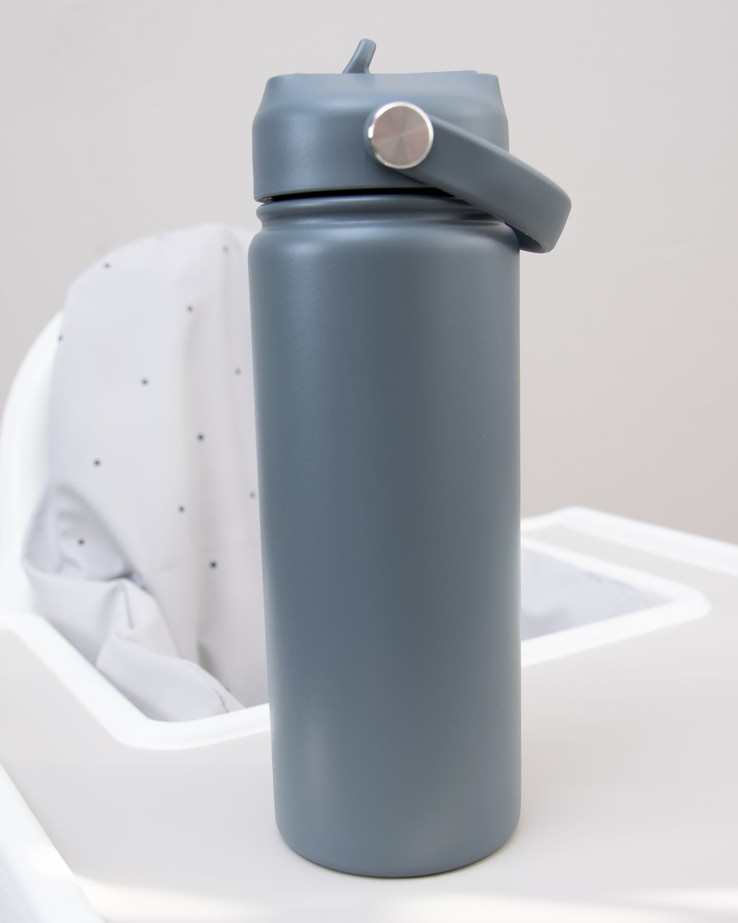 Isoleret sugerørsflaske til børn – Gray Cloudy