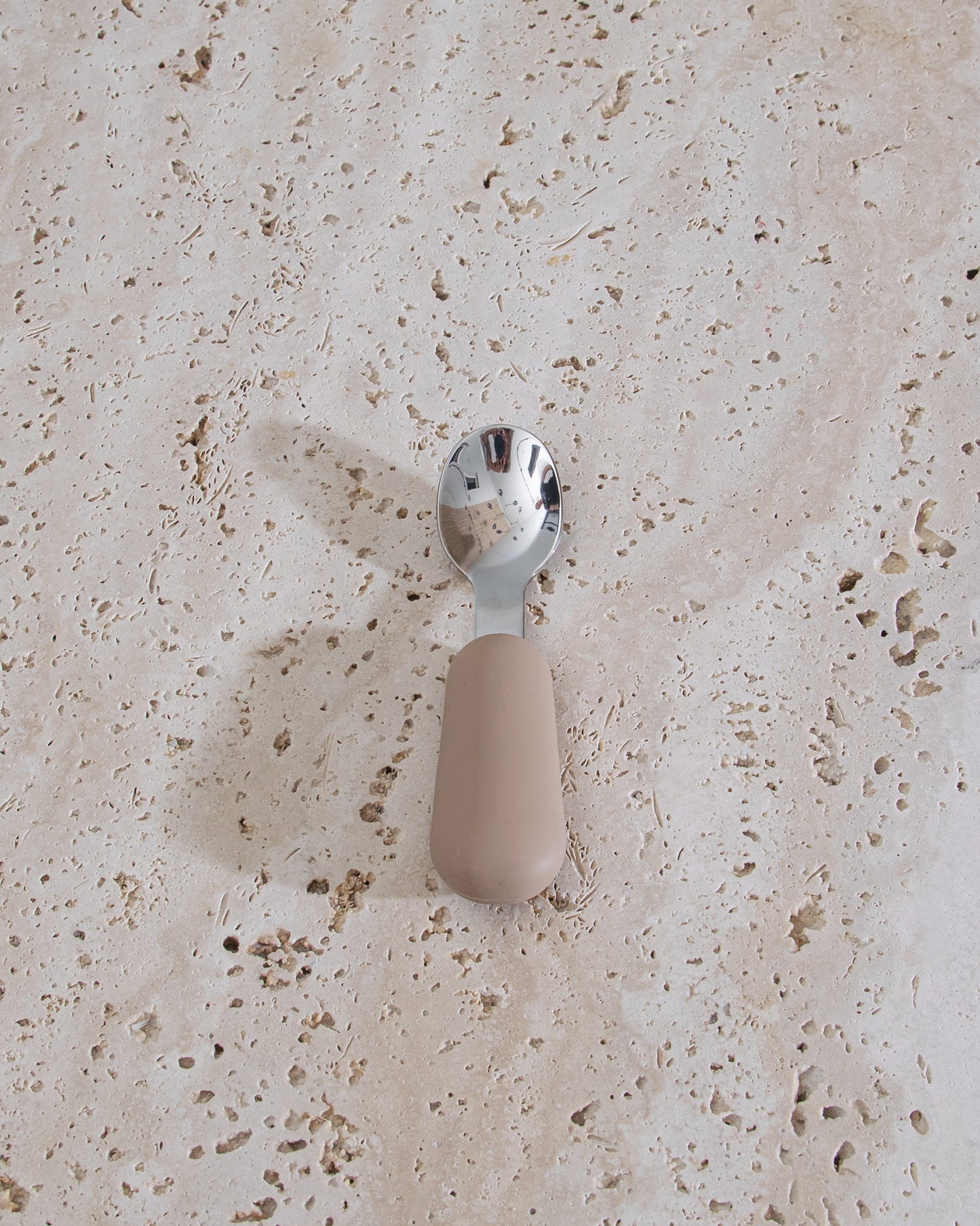 Children's Spoon in Silicone/Steel - Taupe