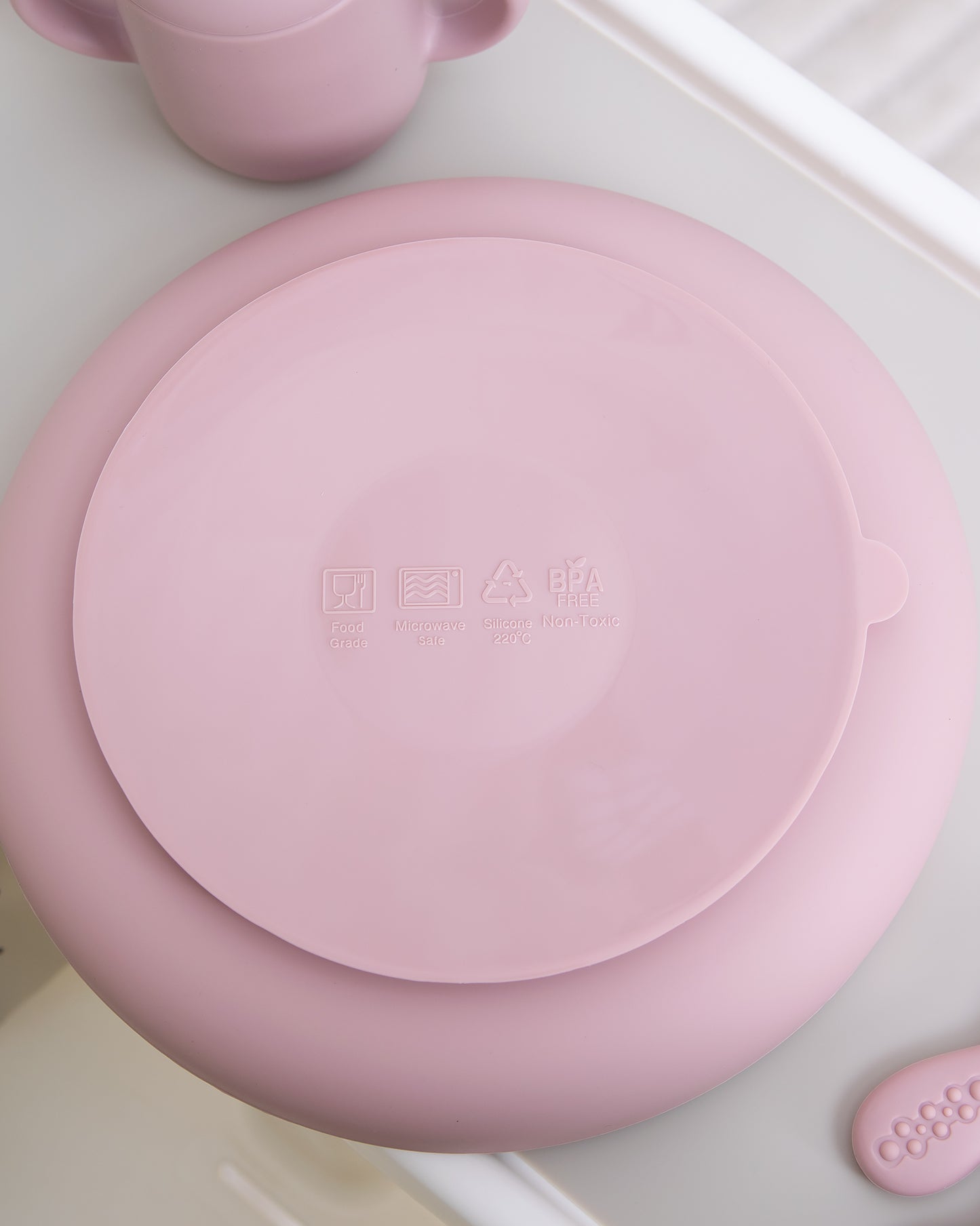 Barntallrik utan uppdelning - Blush Pink