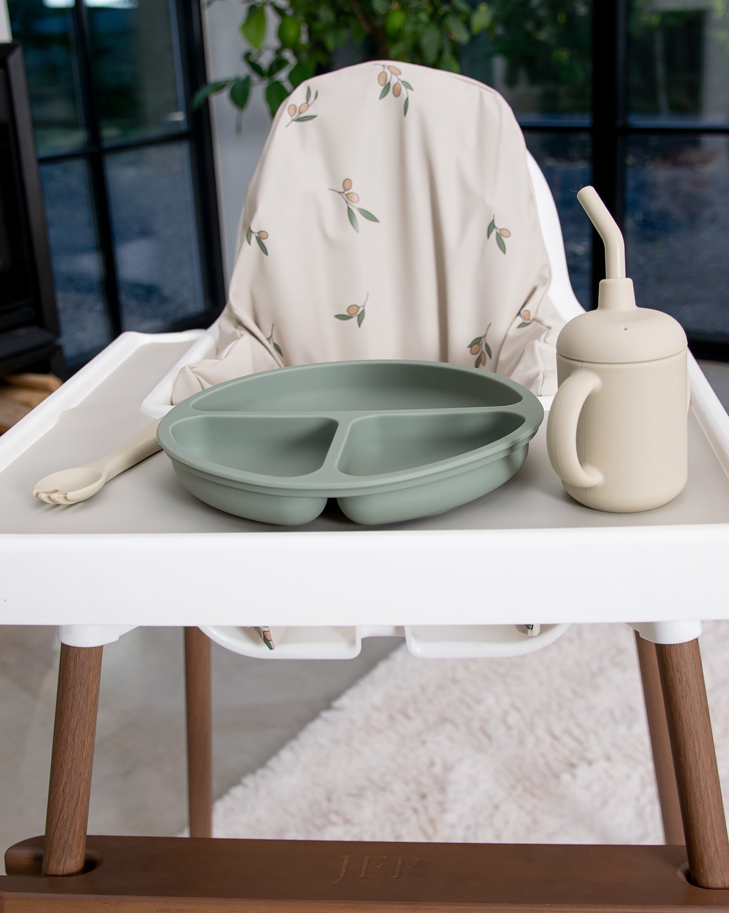 Oppdelt Barntallerken 4 Sugekopper - Salvie