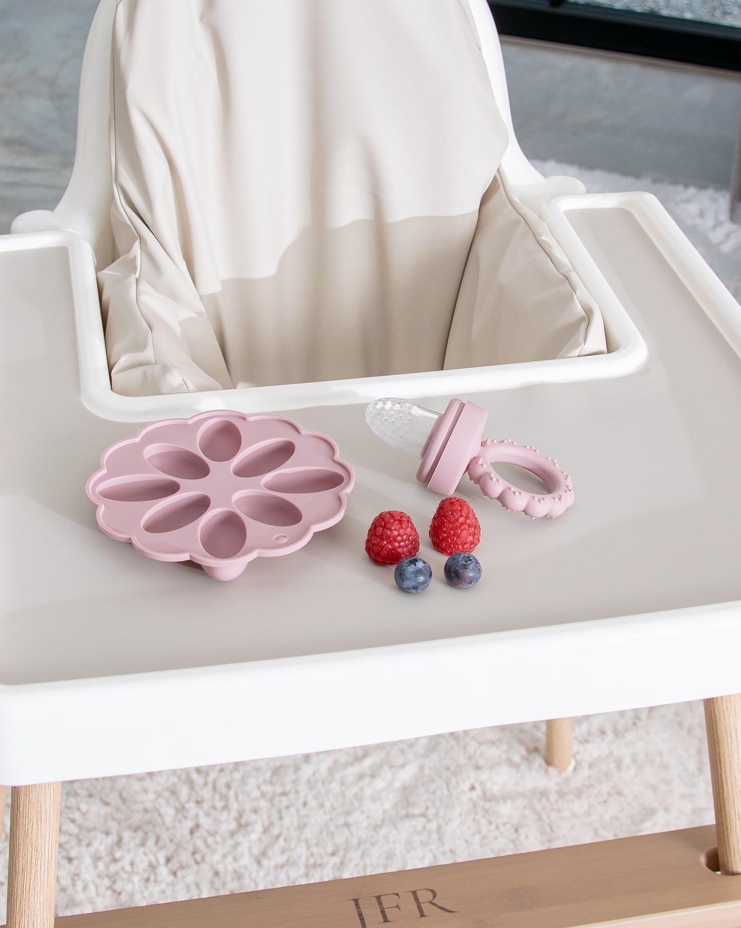 Rund silikoneform & smagsknap - Blush Pink