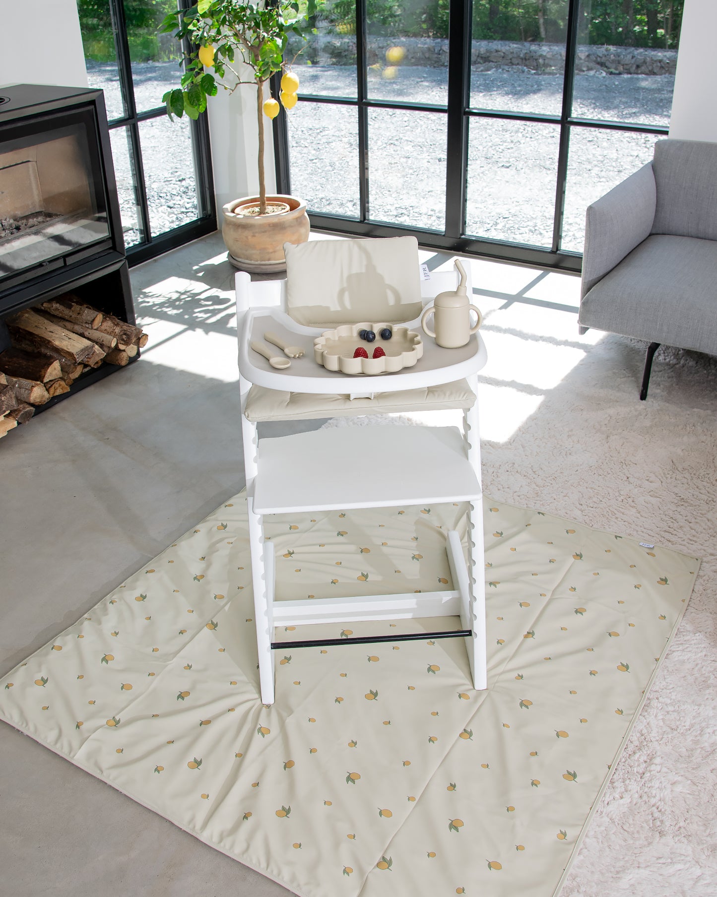 Golvskydd till barnstol - Citroner