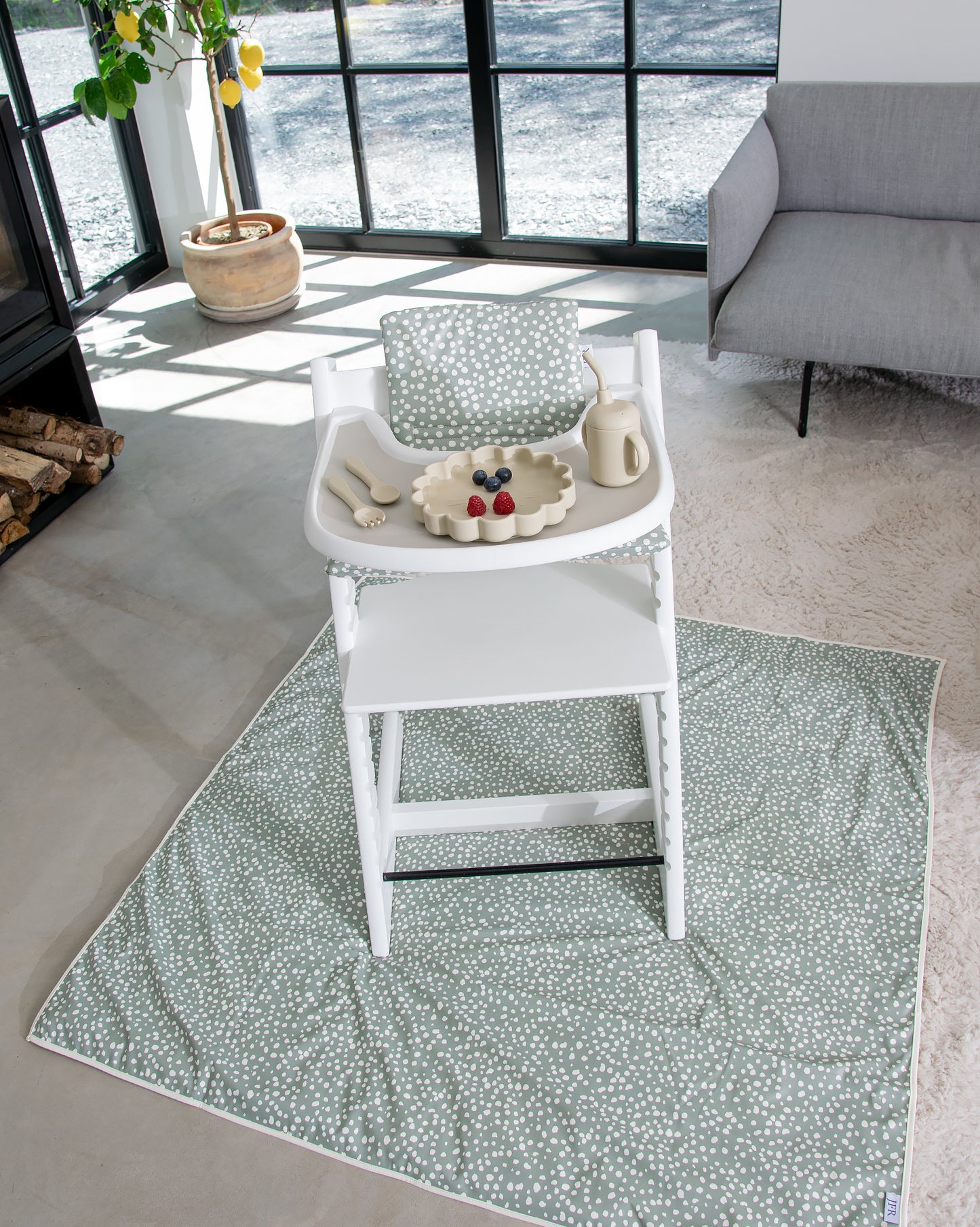 Golvskydd till barnstol - Minipricken Grön