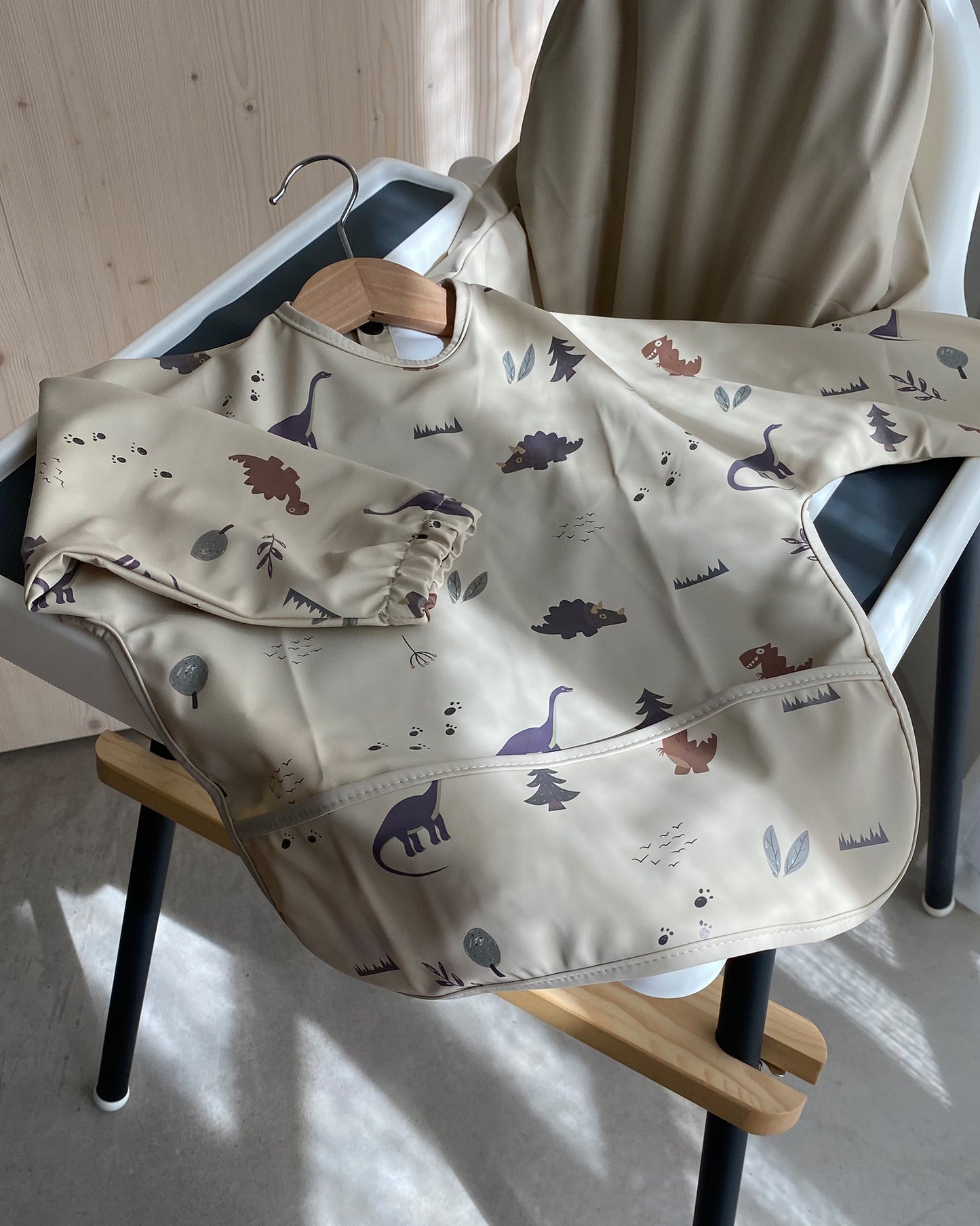 Long-sleeved Bib - Dinos