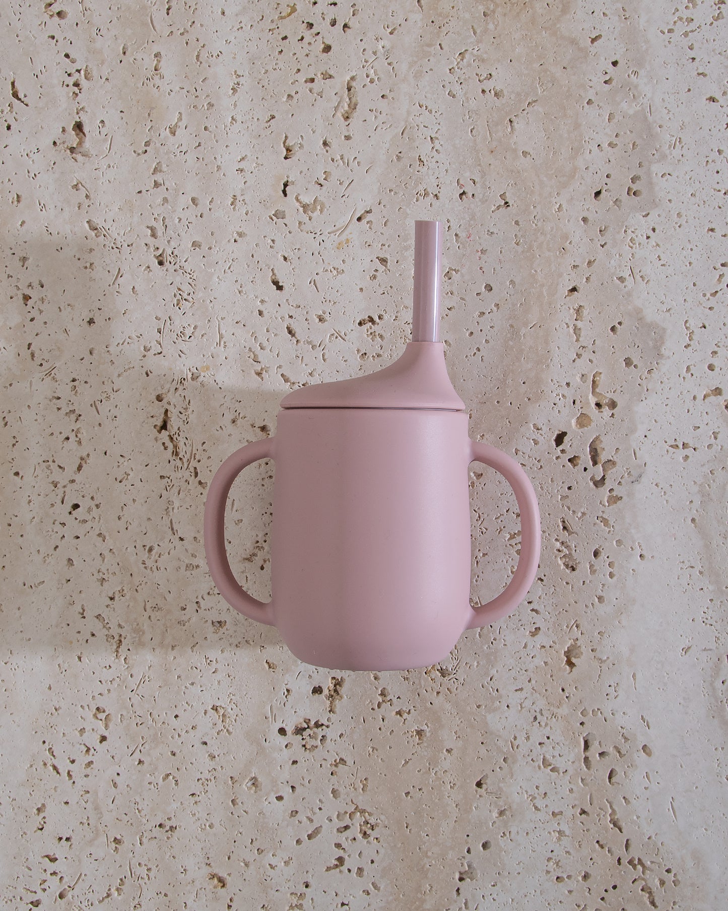 Mugg med sugrör silikon - Blush Pink