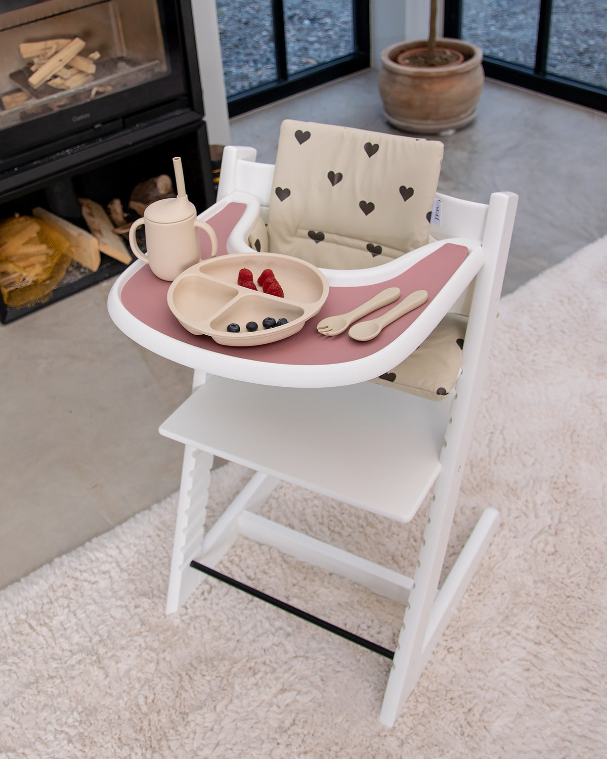 Silikoneunderlag til bakke til Stokke Tripp Trapp - Dusty Pink