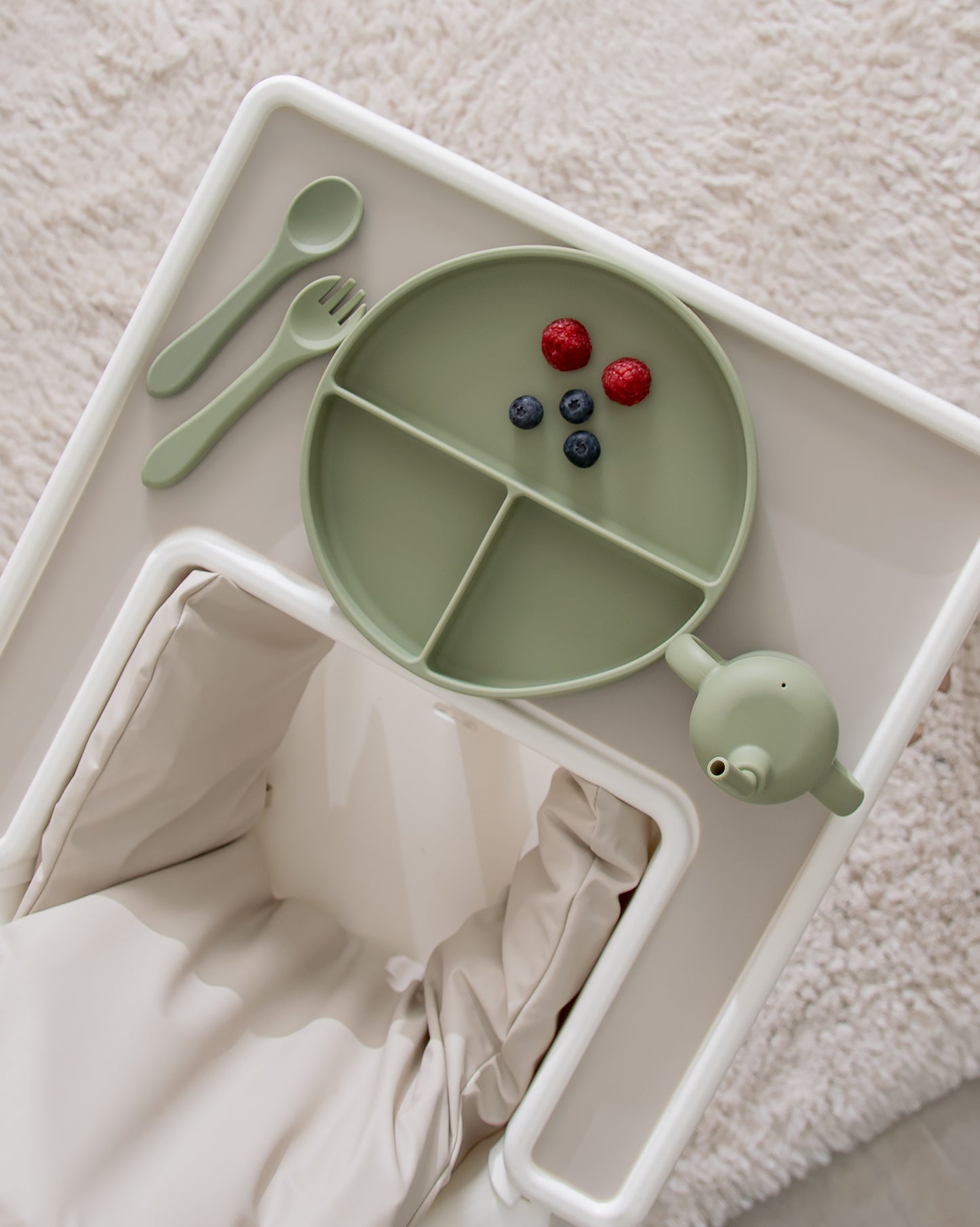 Børneske i silikone - Matcha