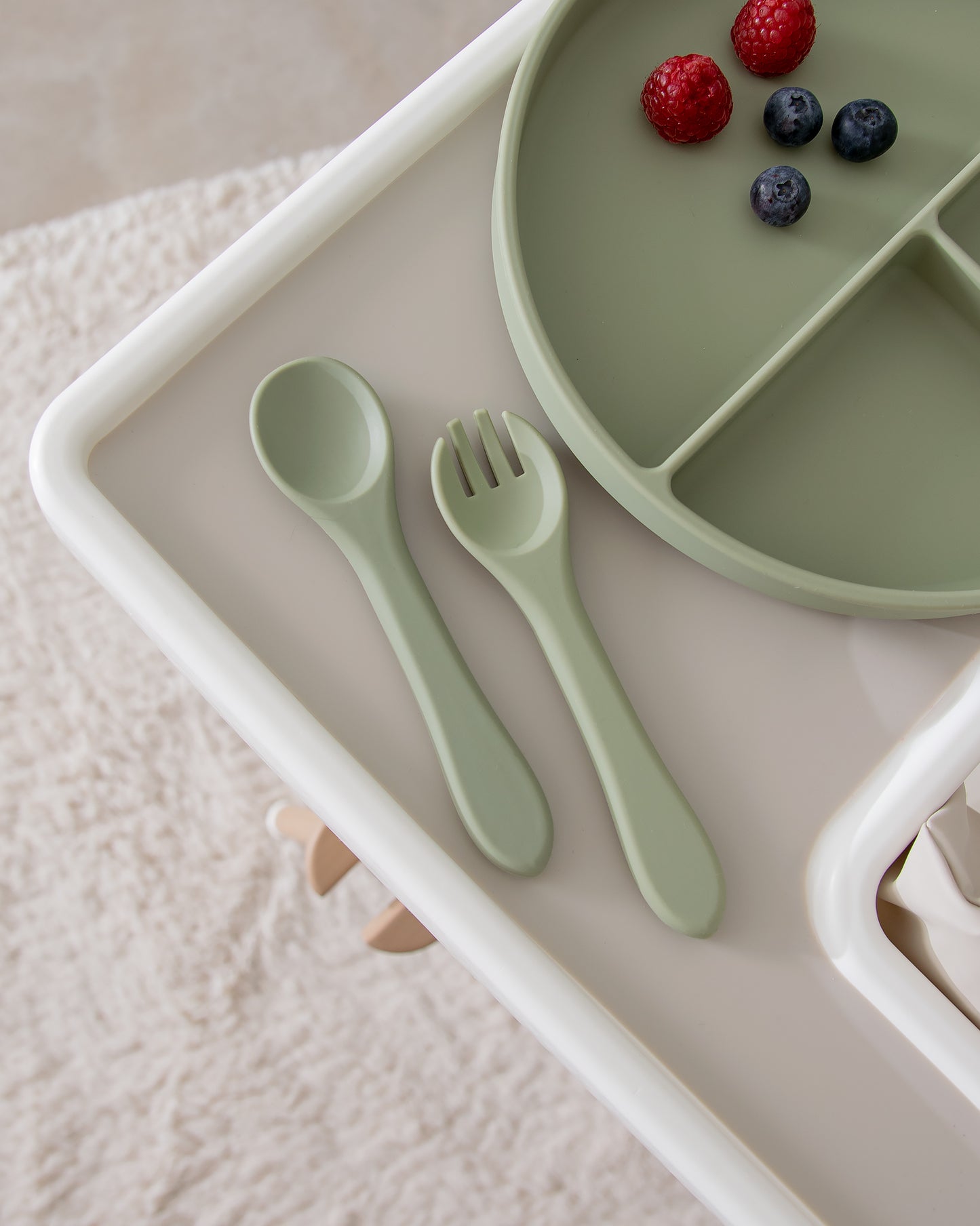 Barngaffel i silikon - Matcha