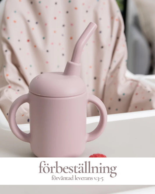  Kopp med sugerør og stopper - Blush Pink