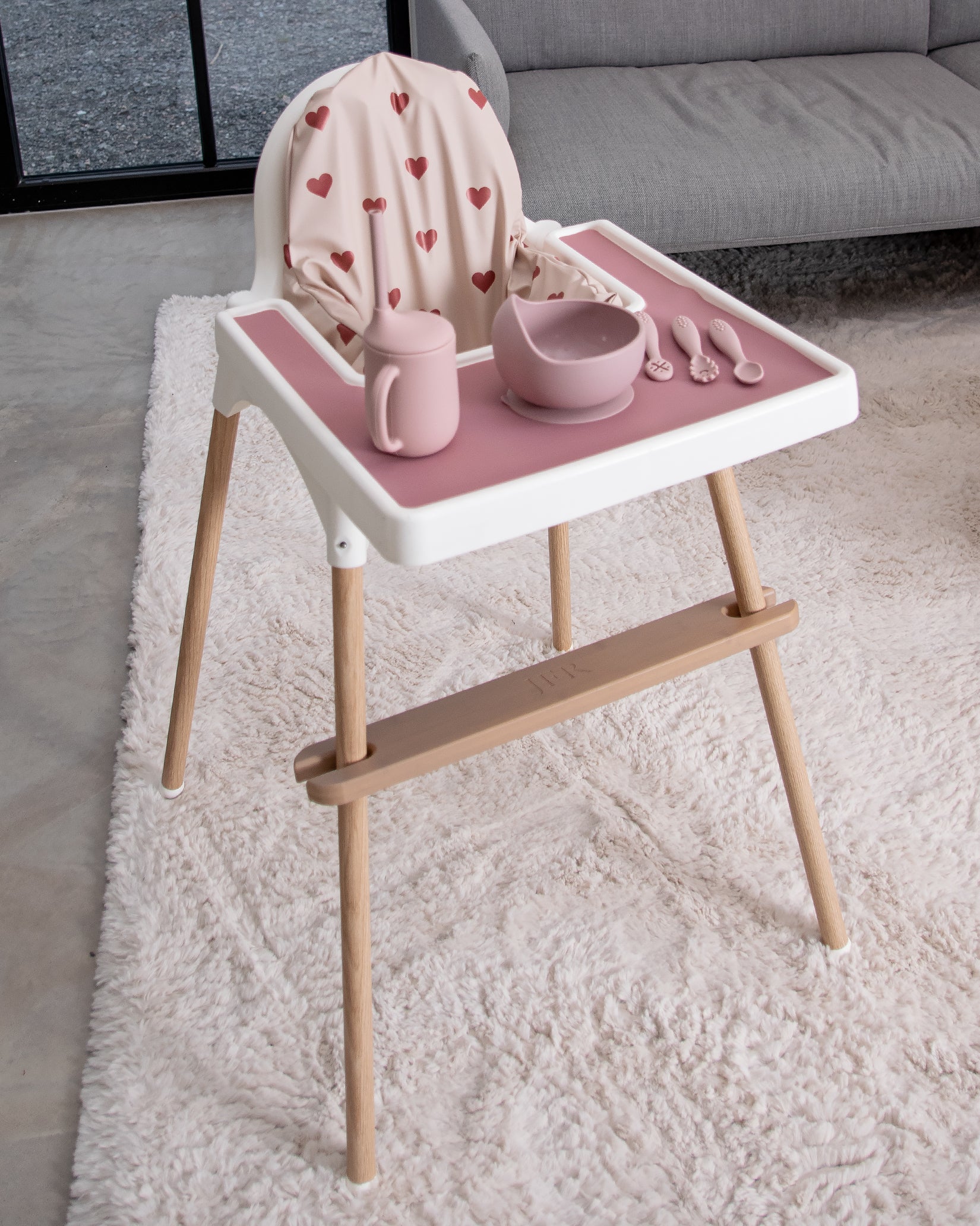 Pudebetræk til IKEA Antilop - Rosa med hjerter