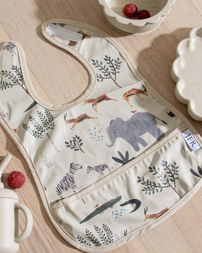 Avtorkbar/Vattentät Haklapp - Djungeldjur Beige