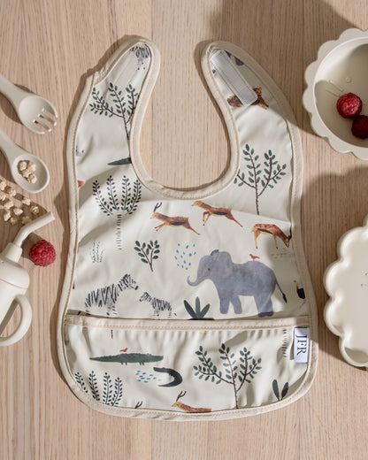 Avtorkbar/Vattentät Haklapp - Djungeldjur Beige