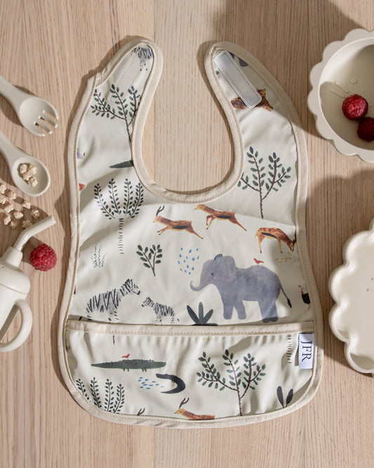 Avtorkbar/Vattentät Haklapp - Djungeldjur Beige