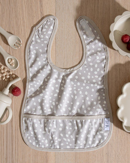 Pyyhittävä/Vedenpitävä Ruokalappu - Beige Pilkuilla