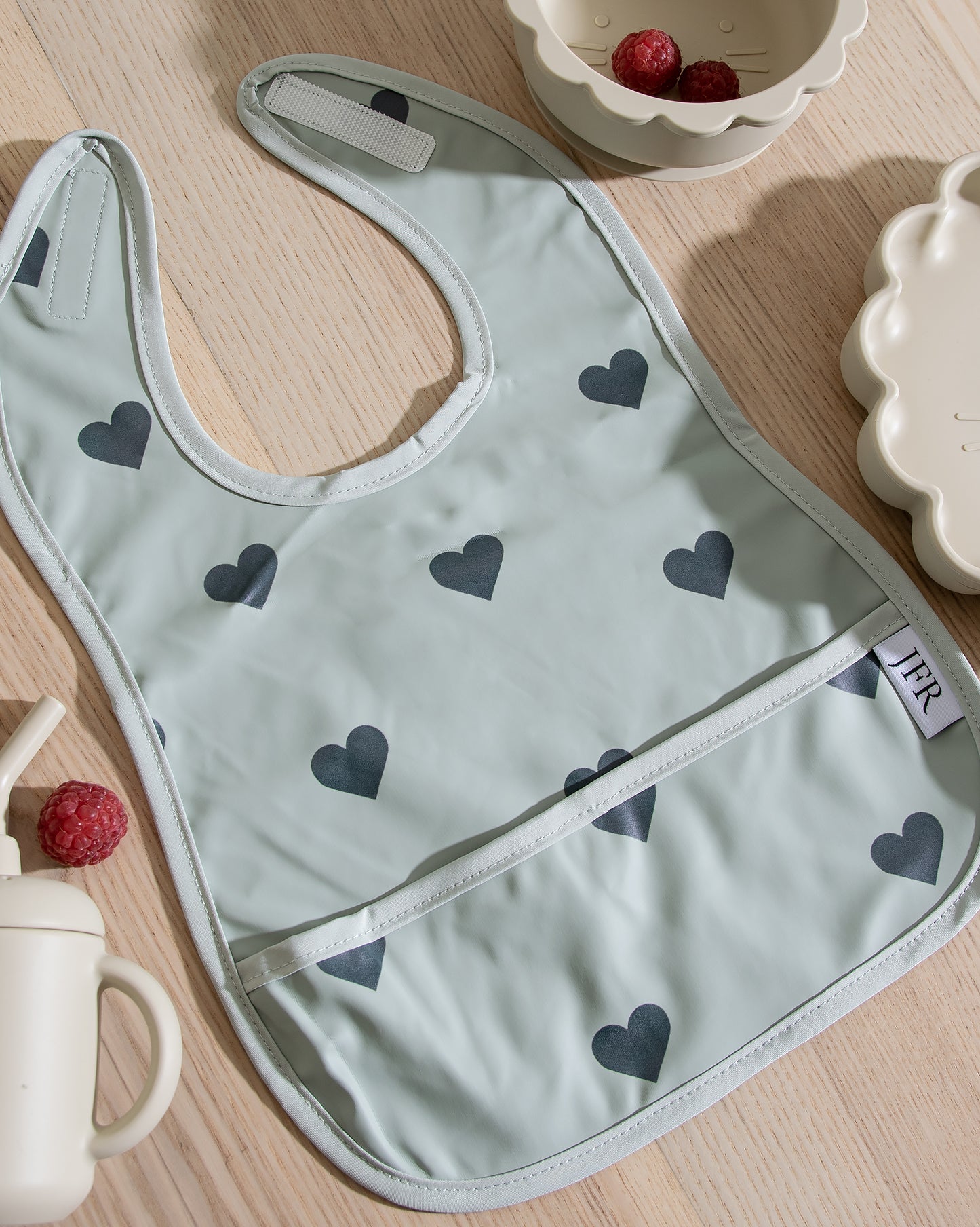 Avtorkbar/Vattentät Haklapp - Grön Med Hjärtan