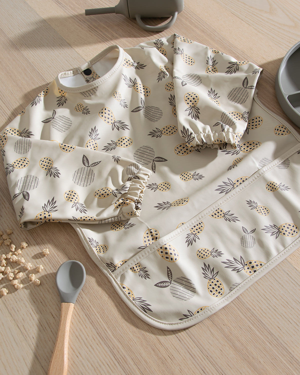 Long-Sleeved Bib - Pineapple
