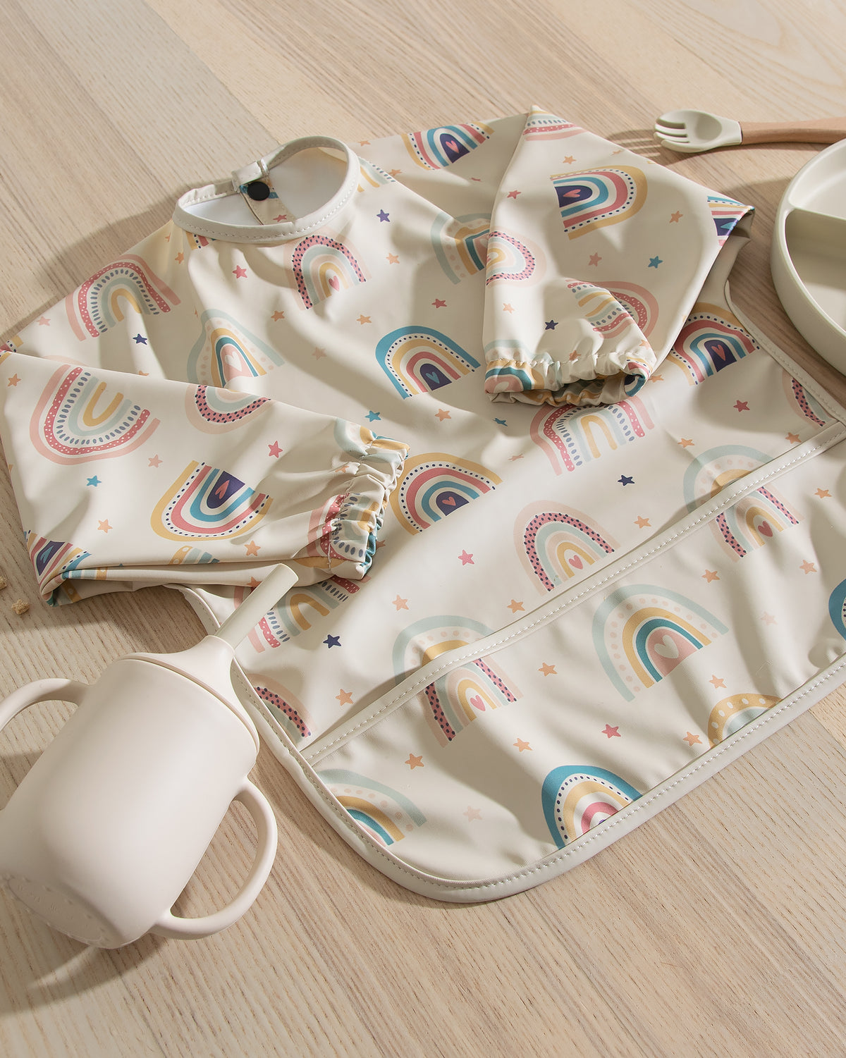Long-Sleeved Bib - Rainbows