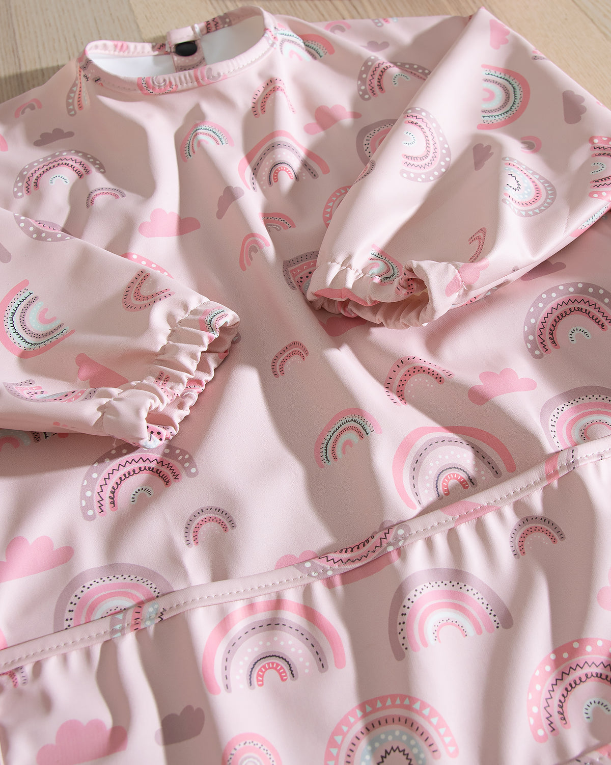 Long-Sleeved Bib - Pink Clouds