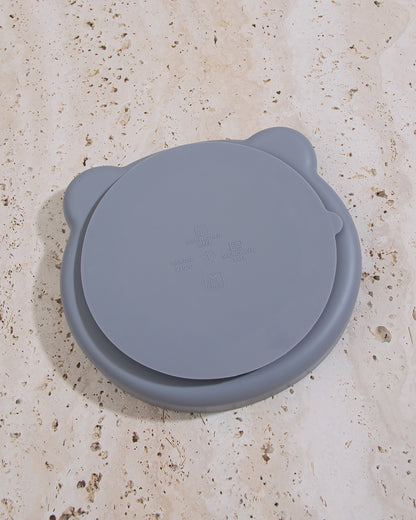 Plate bear in silicone - Grey