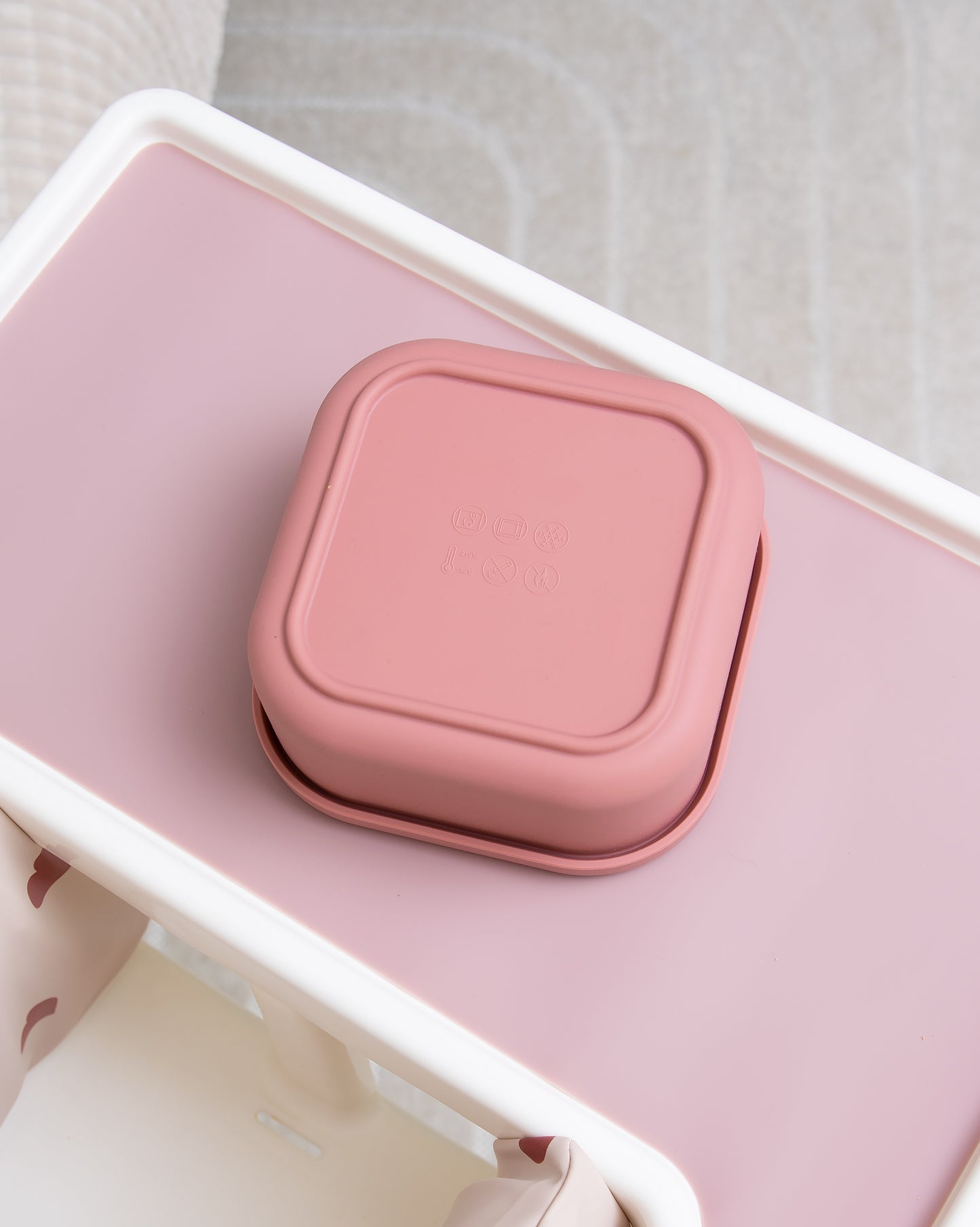 Lunch Box 1 Compartment Silicone - Dusty Pink