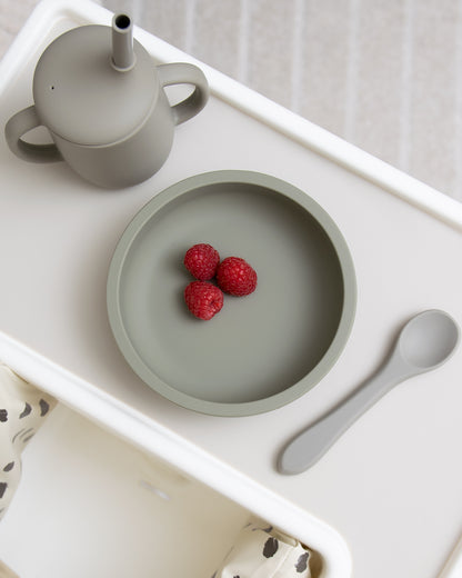 Children's plate/bowl without dividers - Dusty Green