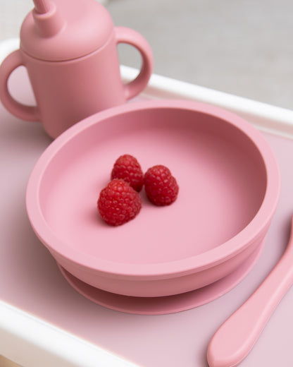 Children's plate/bowl without dividers - Dusty Pink