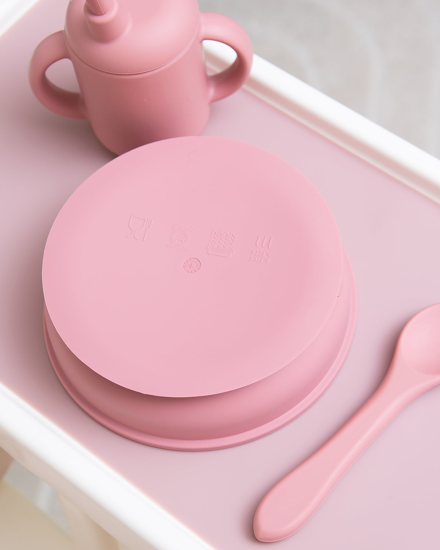 Children's plate/bowl without dividers - Dusty Pink