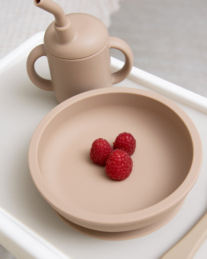 Children's plate/bowl without dividers - Taupe