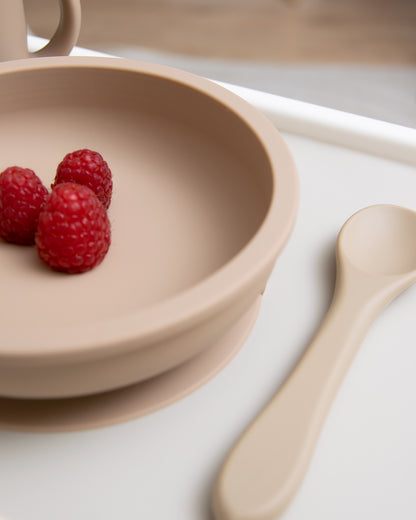 Children's plate/bowl without dividers - Taupe