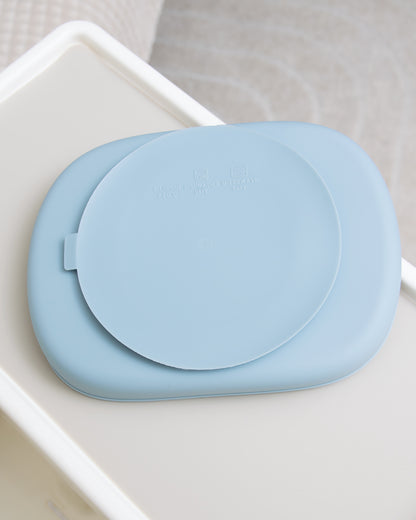 Divided Children's Plate with 4 Compartments - Light Blue