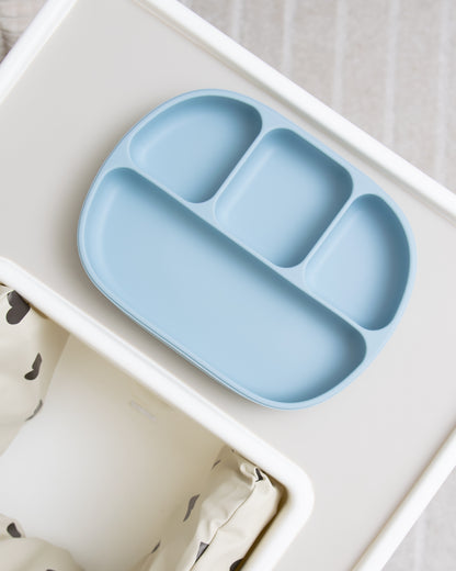 Divided Children's Plate with 4 Compartments - Light Blue