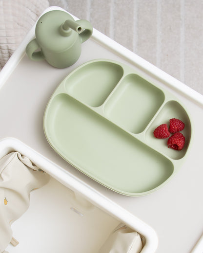 Divided Children's Plate with 4 Compartments - Matcha