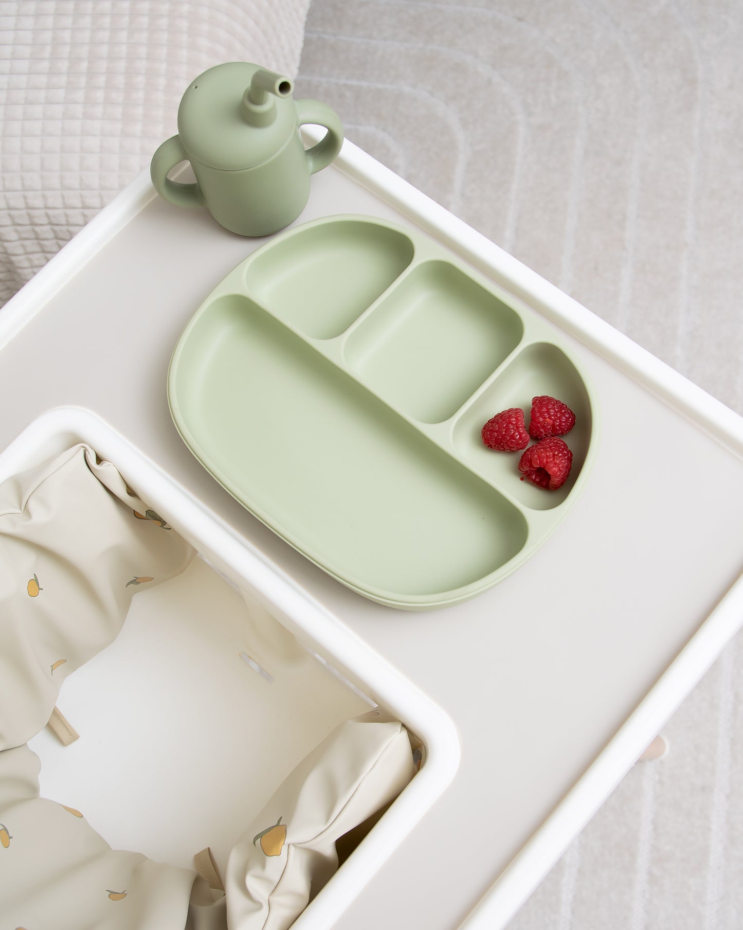 Divided Children's Plate with 4 Compartments - Matcha