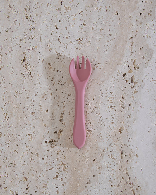 Children's silicone fork - Dusty Pink