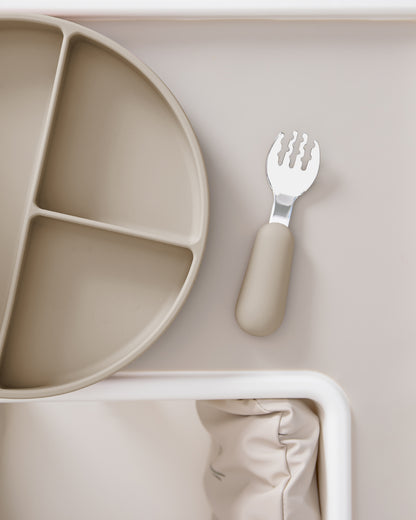 Children's Fork in Silicone/Steel - Taupe