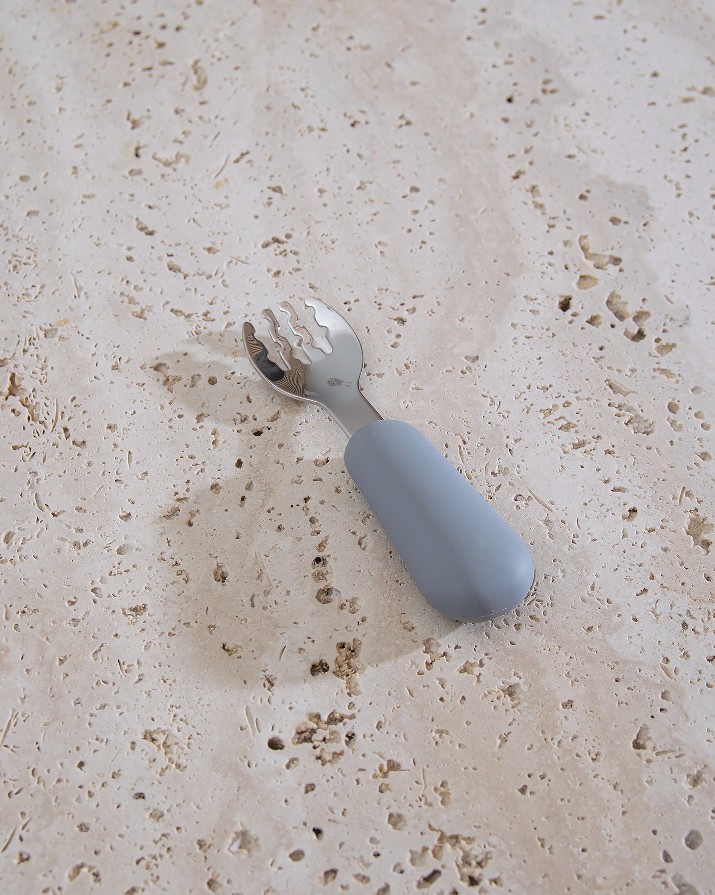 Children's fork in silicone/steel - Grey