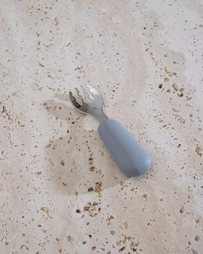 Children's fork in silicone/steel - Grey