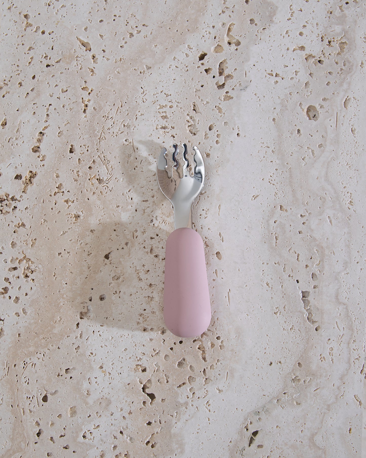 Barngaffel i silikon/stål - Blush Pink